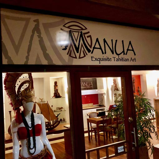 Devanture de la Galerie Manua Art à Papeete